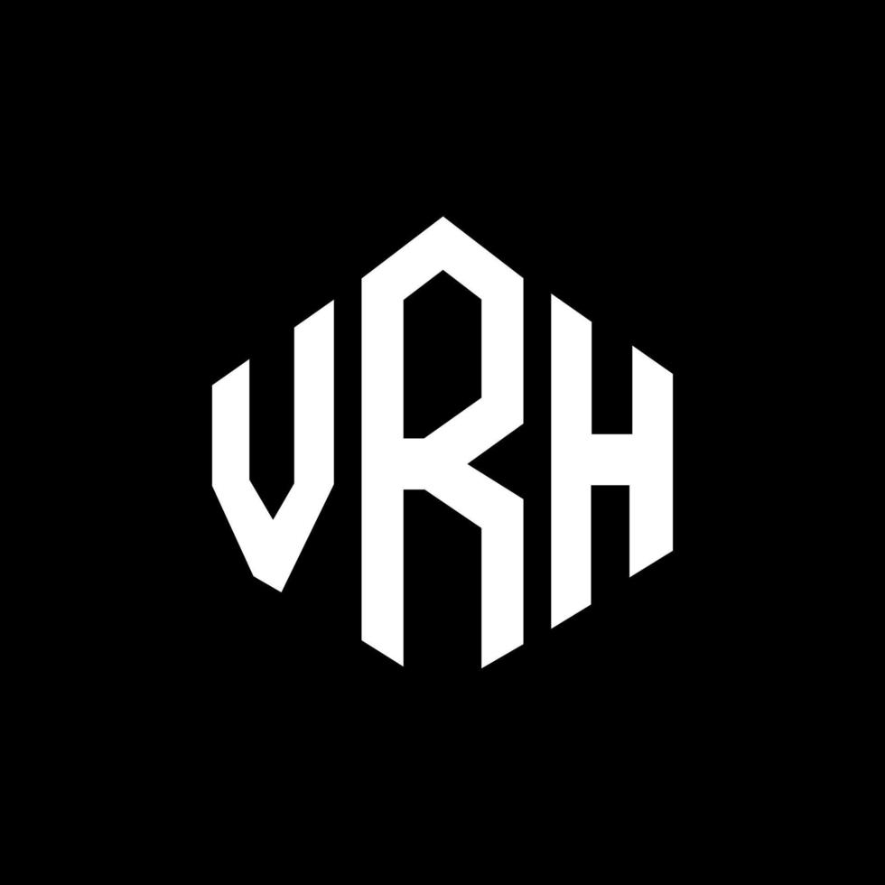 création de logo de lettre vrh avec forme de polygone. création de logo en forme de polygone et de cube vrh. modèle de logo vectoriel hexagone vrh couleurs blanches et noires. monogramme vrh, logo d'entreprise et immobilier.