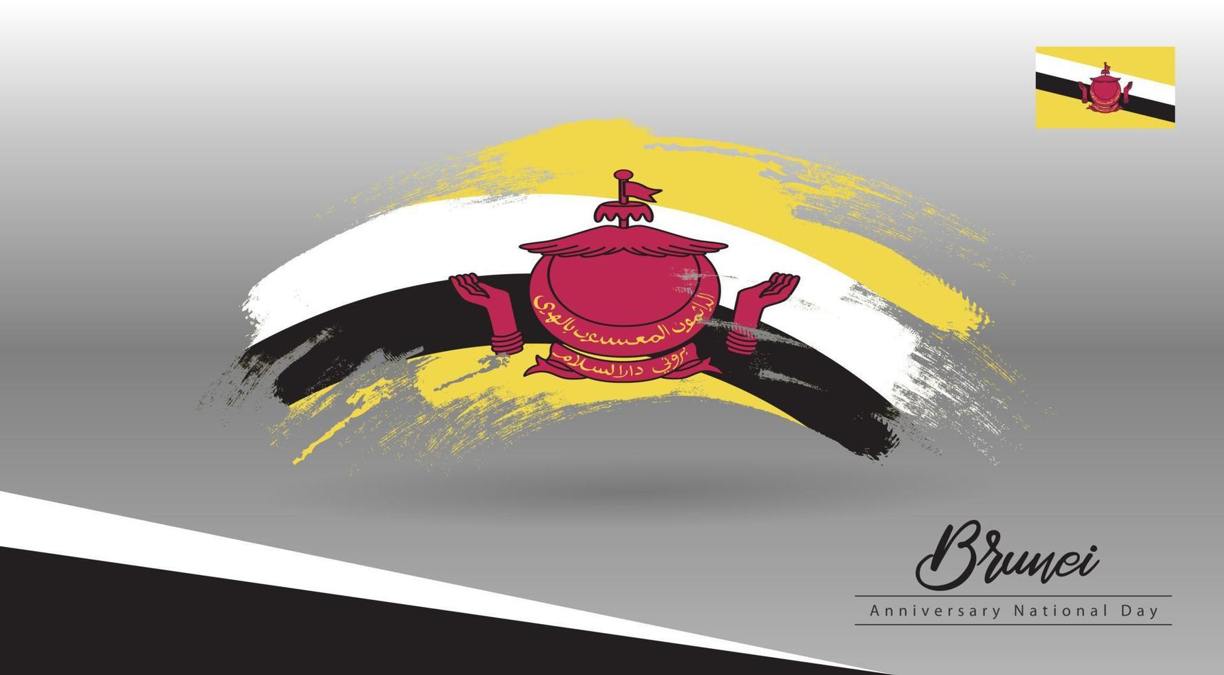 bonne fête nationale brunei. bannière, carte de voeux, conception de flyer. conception de modèle d'affiche vecteur