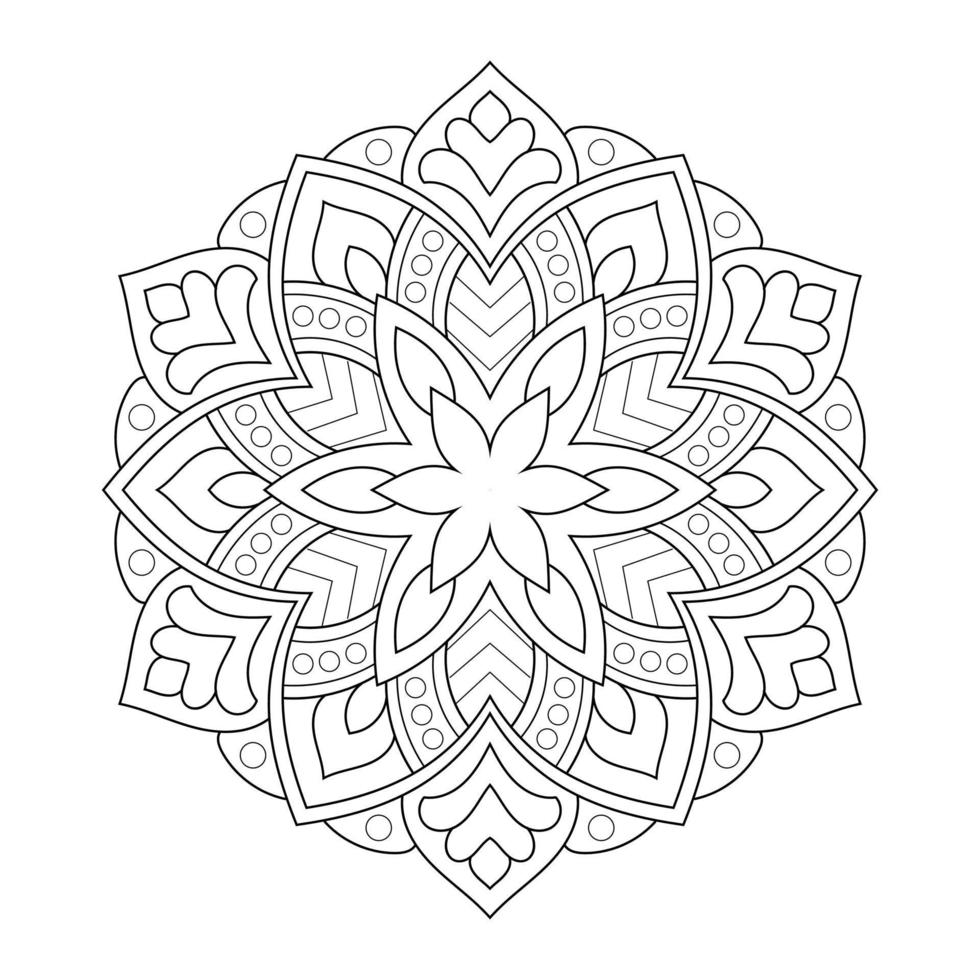 conception de mandala avec motif floral de style arabesque ethnique arabe vecteur