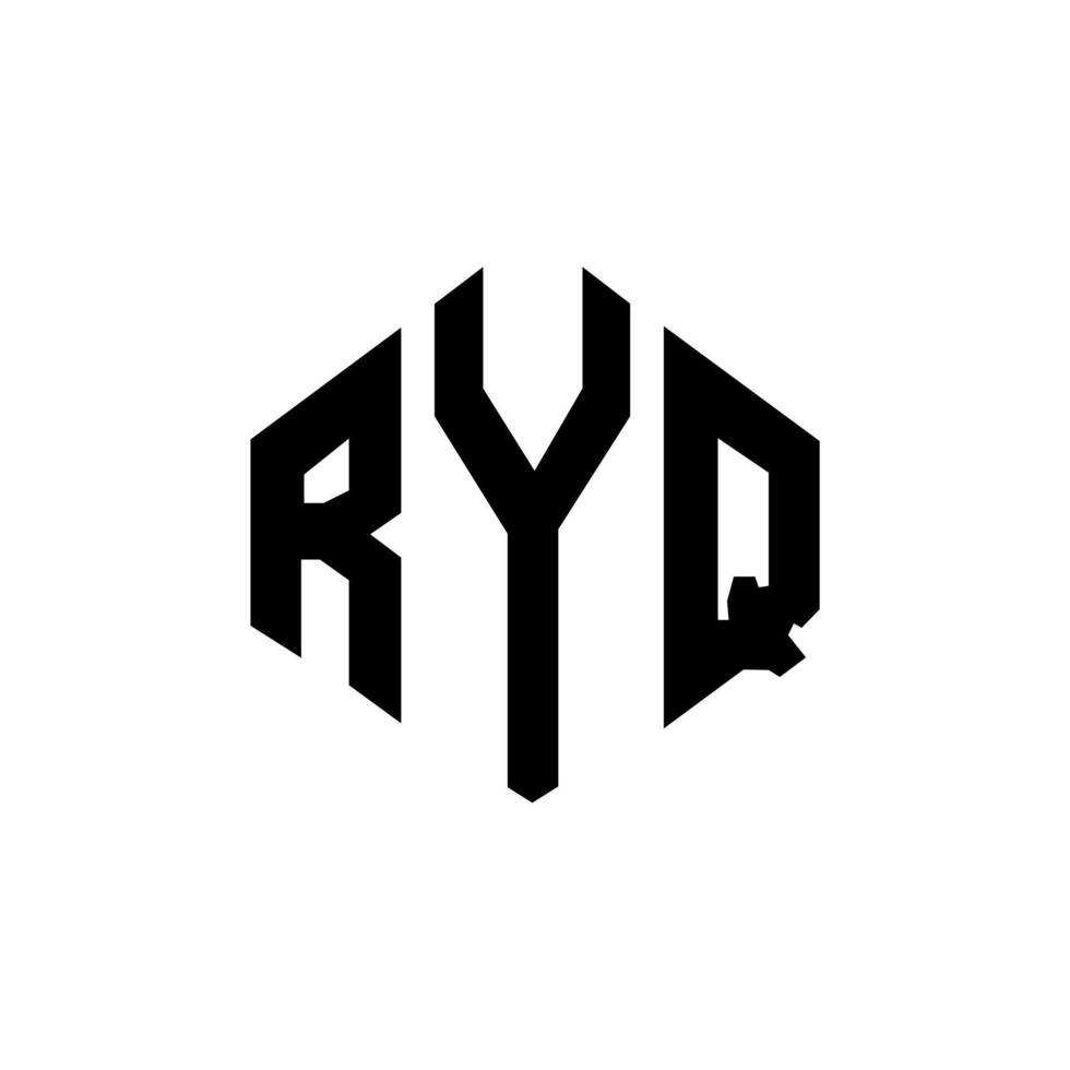 création de logo de lettre ryq avec forme de polygone. création de logo en forme de polygone et de cube ryq. modèle de logo vectoriel ryq hexagone couleurs blanches et noires. monogramme ryq, logo d'entreprise et immobilier.