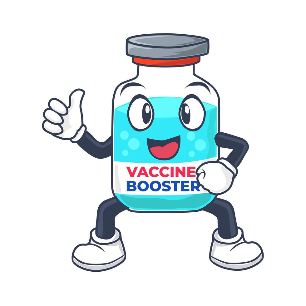 illustration vectorielle de mascotte de rappel de vaccin pour la santé médicale et l'hôpital vecteur