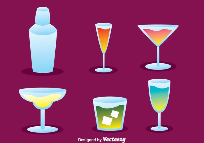 Icônes de cocktail vectoriel