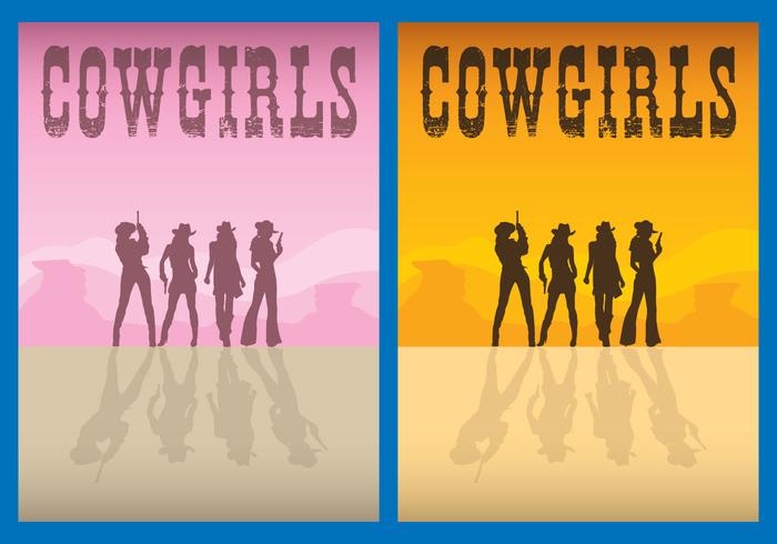 Cowgirls Flyer Vectors