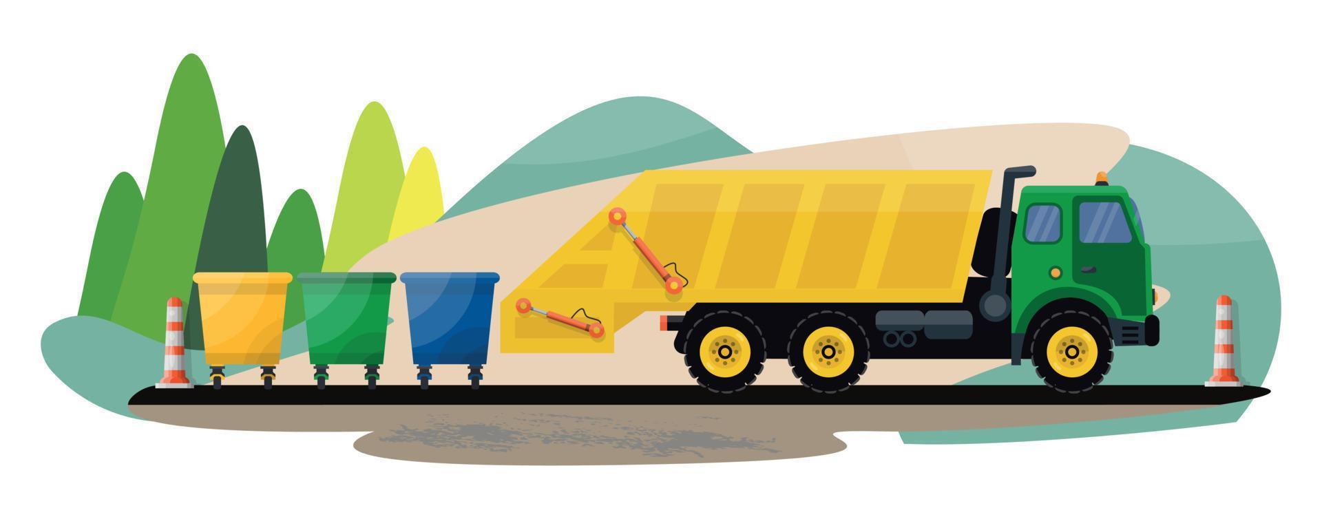 illustration du service de collecte des ordures vecteur