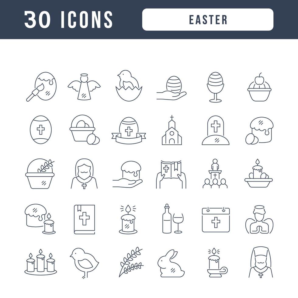 icônes de ligne vectorielle de pâques vecteur