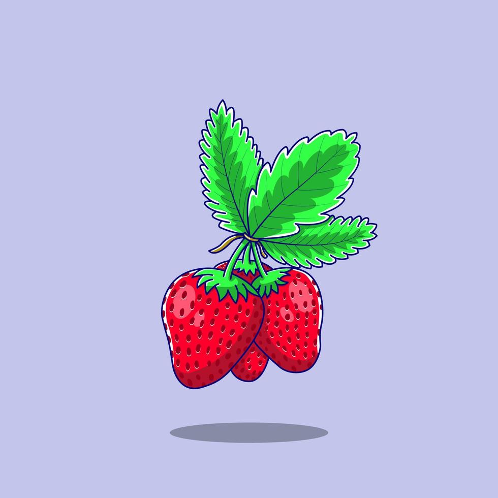 illustration d'icône de dessin animé de fraise vecteur