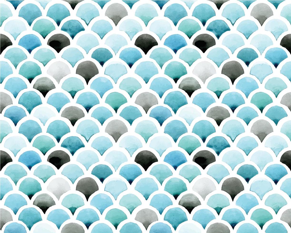 motif aquarelle transparente, fond de couleur. imprimez des écailles de sirène à chevrons. couleurs vibrantes de bleu, turquoise et gris. couleurs de la mer, de l'océan. conception pour emballages, tissus, textiles. vecteur