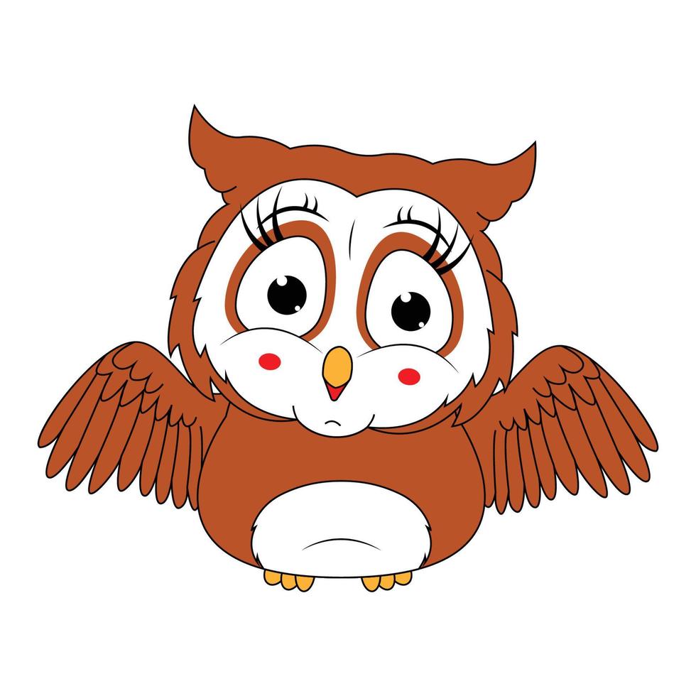 graphique de dessin animé animal hibou mignon vecteur