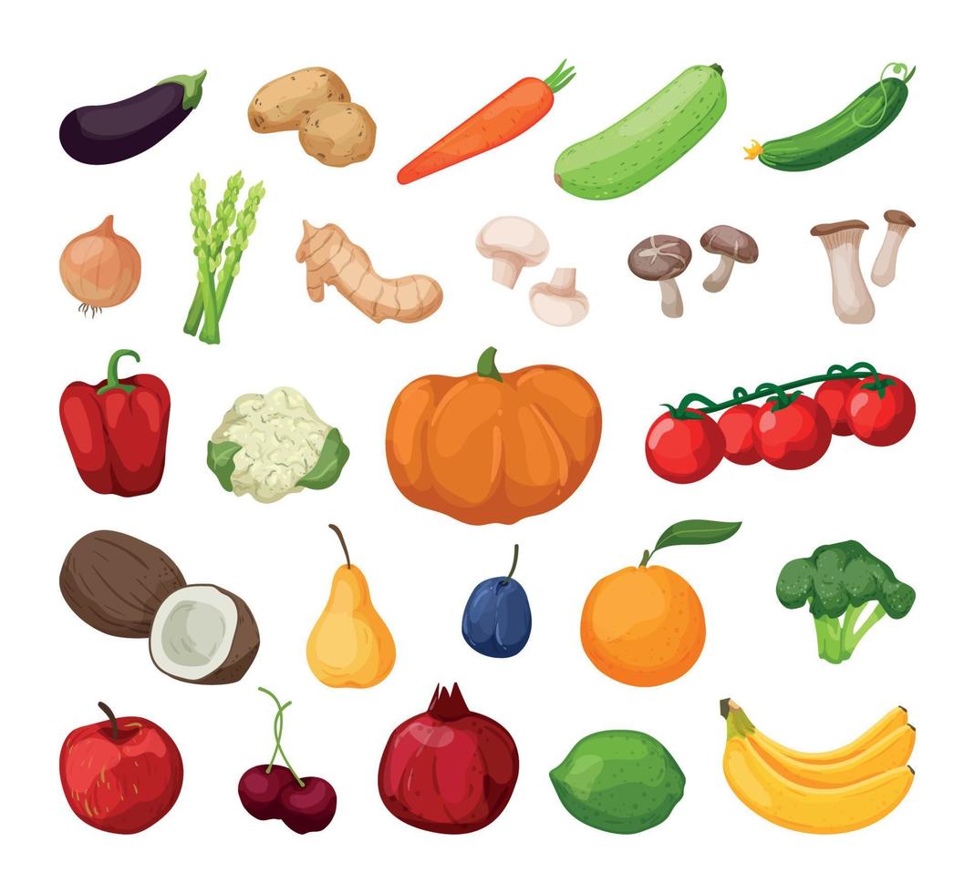 légumes et fruits vecteur