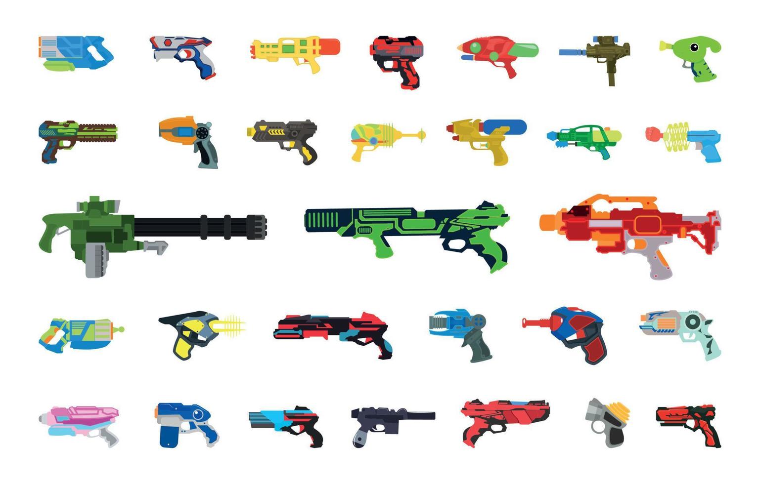 ensemble d'armes jouets vecteur