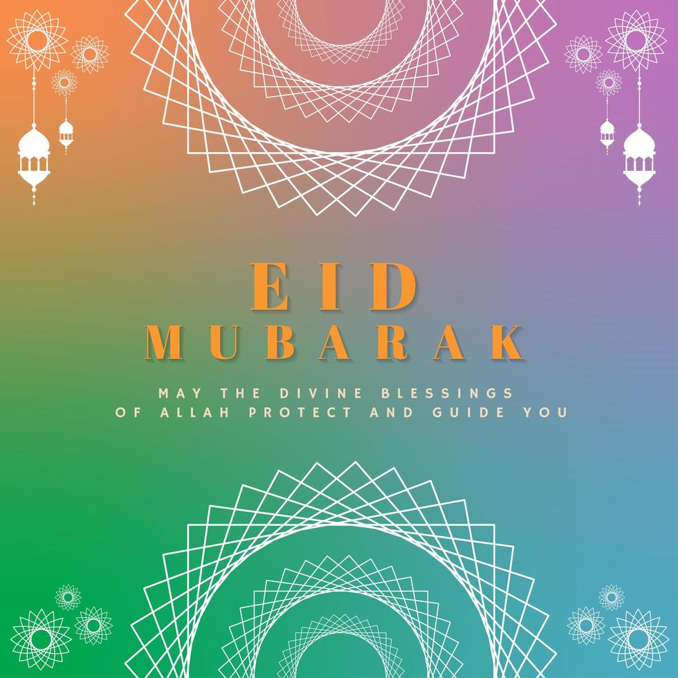 carte eid mubarak dégradé coloré vecteur