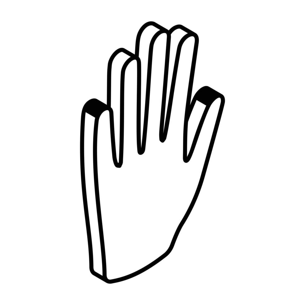 icône de la ligne moderne d'un gant vecteur