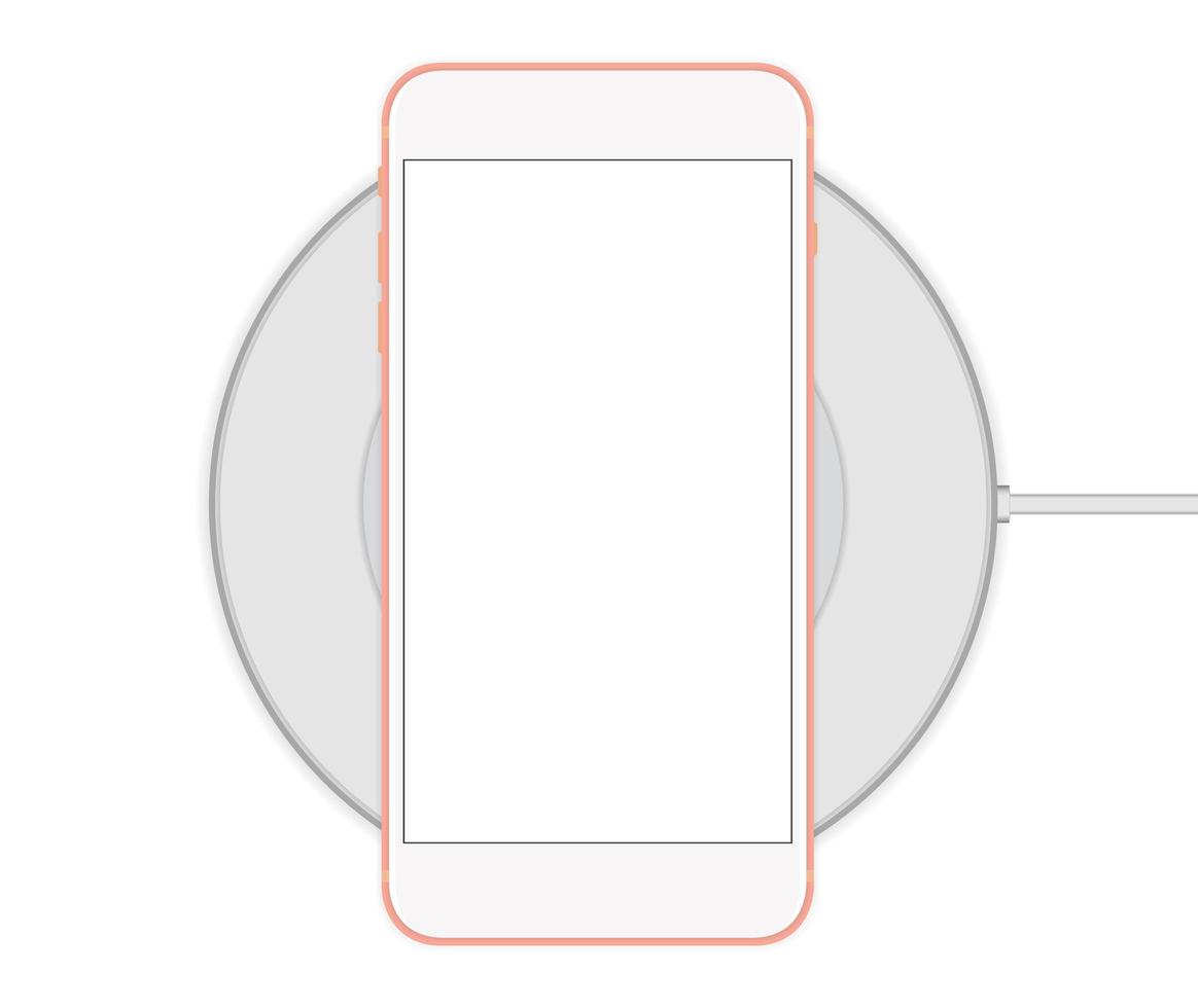 smartphone sur chargeur sans fil vecteur