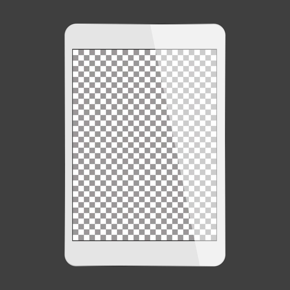 tablette blanche avec écran transparent vecteur