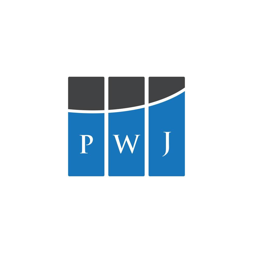création de logo de lettre pwj sur fond blanc. concept de logo de lettre initiales créatives pwj. conception de lettre pwj. vecteur