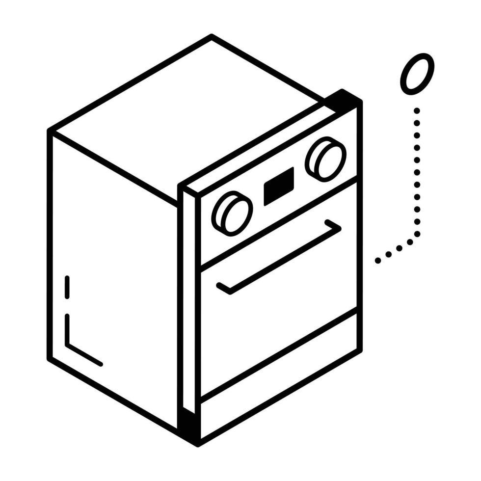 un téléchargement d'icône de ligne de four de cuisson vecteur