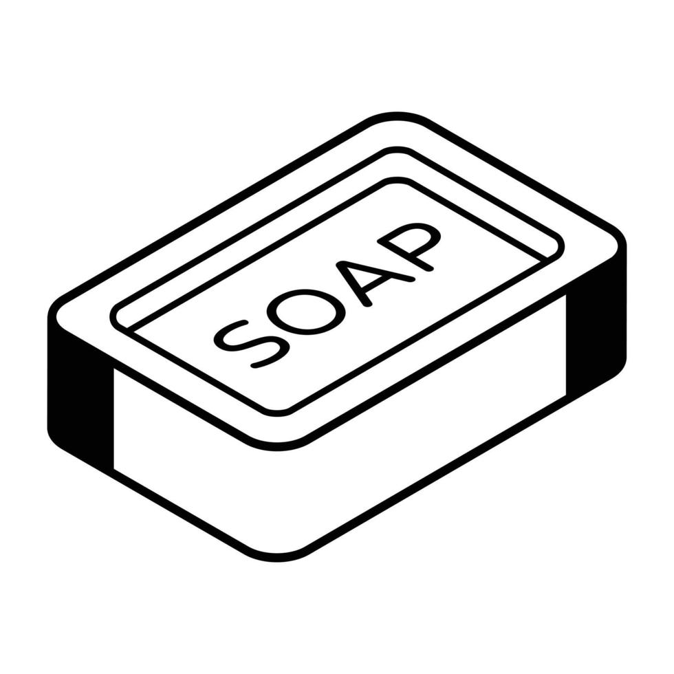 une icône de la conception isométrique de la barre de savon vecteur