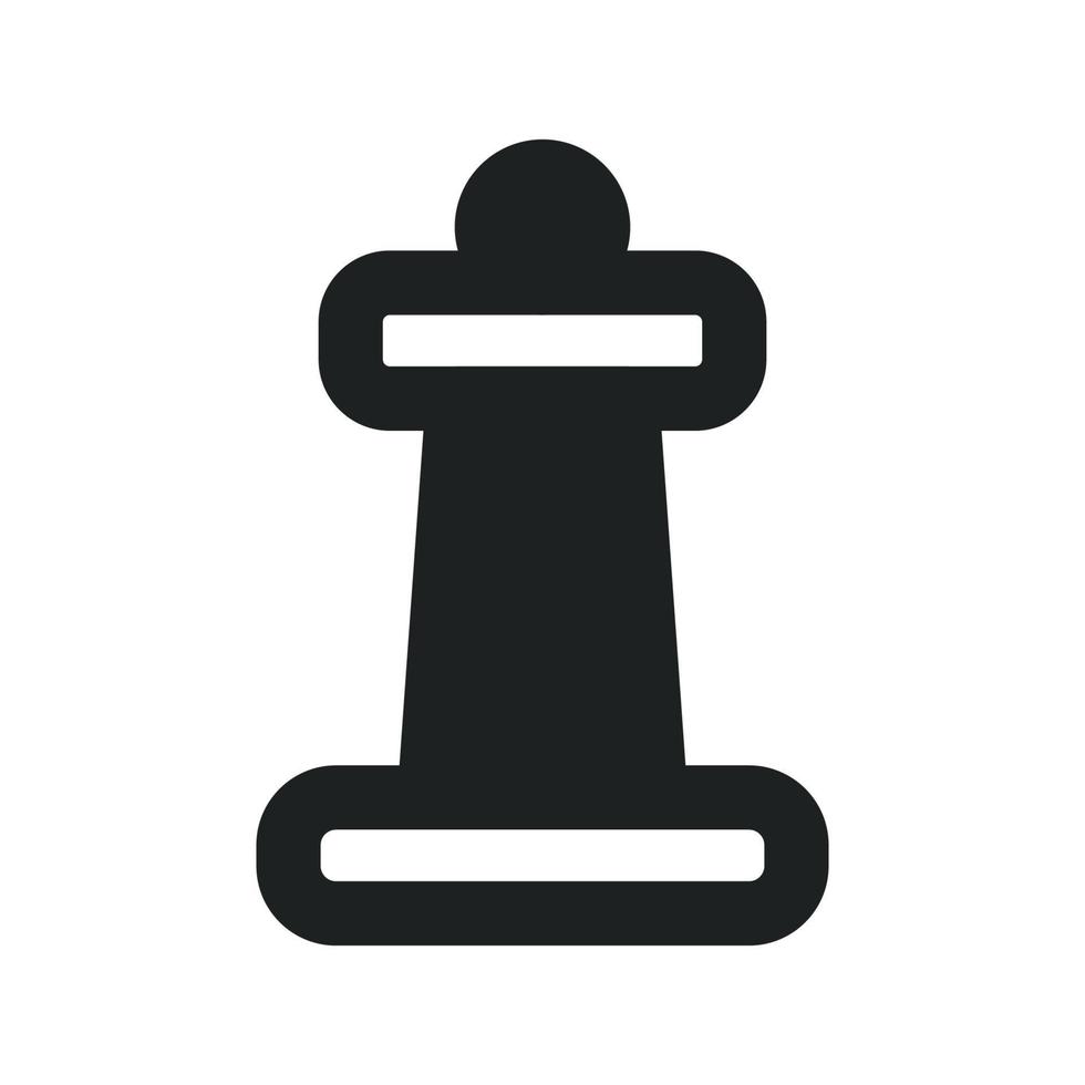 icône d'échecs avec un style solide vecteur
