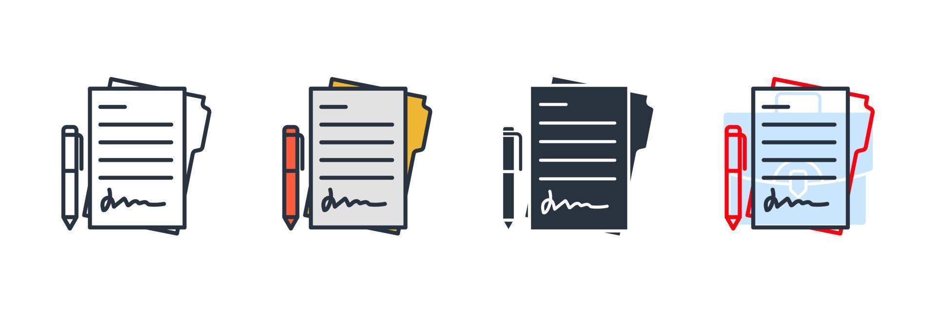 contrat icône logo illustration vectorielle. modèle de symbole de document pour la collection de conception graphique et web vecteur