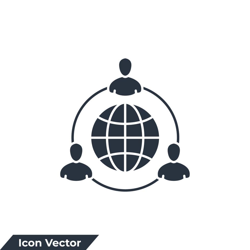 sous-traiter l'illustration vectorielle du logo icône. modèle de symbole d'externalisation pour la collection de conception graphique et web vecteur