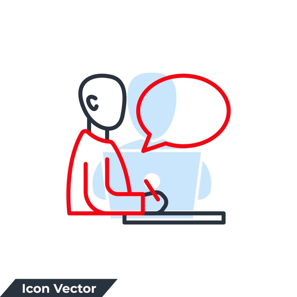 illustration vectorielle du logo de l'icône d'entretien. modèle de symbole de conférence pour la collection de conception graphique et web vecteur