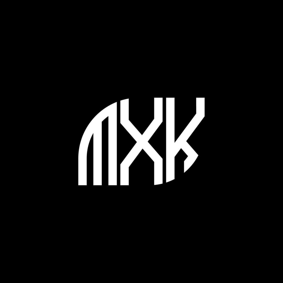 création de logo de lettre mxk sur fond noir. concept de logo de lettre initiales créatives mxk. conception de lettre mxk. vecteur