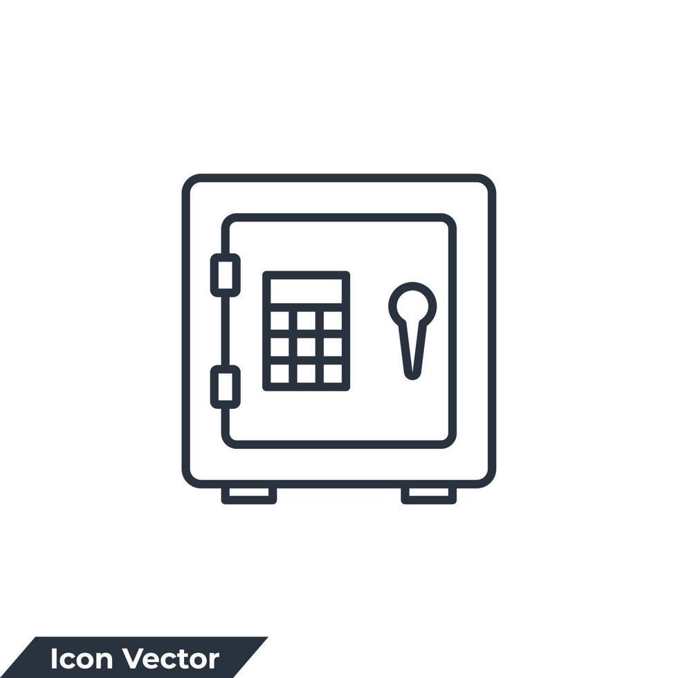 banque coffre-fort icône logo illustration vectorielle. modèle de symbole de coffre-fort et de casier pour la collection de conception graphique et web vecteur