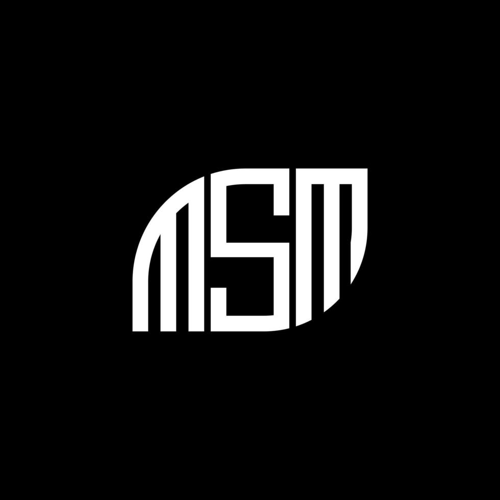 création de logo de lettre msm sur fond noir. concept de logo lettre initiales créatives msm. conception de lettre msm. vecteur