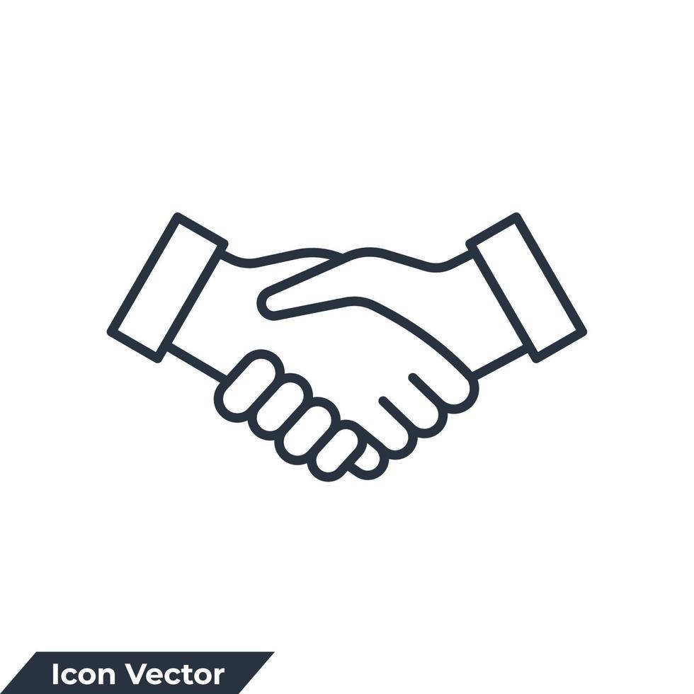 poignée de main icône logo illustration vectorielle. modèle de symbole d'accord de contrat pour la collection de conception graphique et web vecteur