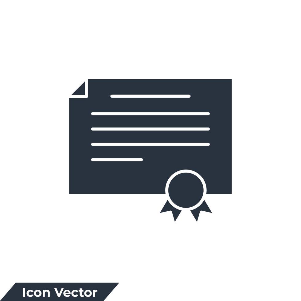 certificat icône logo illustration vectorielle. modèle de symbole de réussite pour la collection de conception graphique et web vecteur