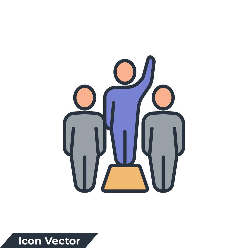 illustration vectorielle de leadership icône logo. modèle de symbole d'homme de succès pour la collection de conception graphique et web vecteur