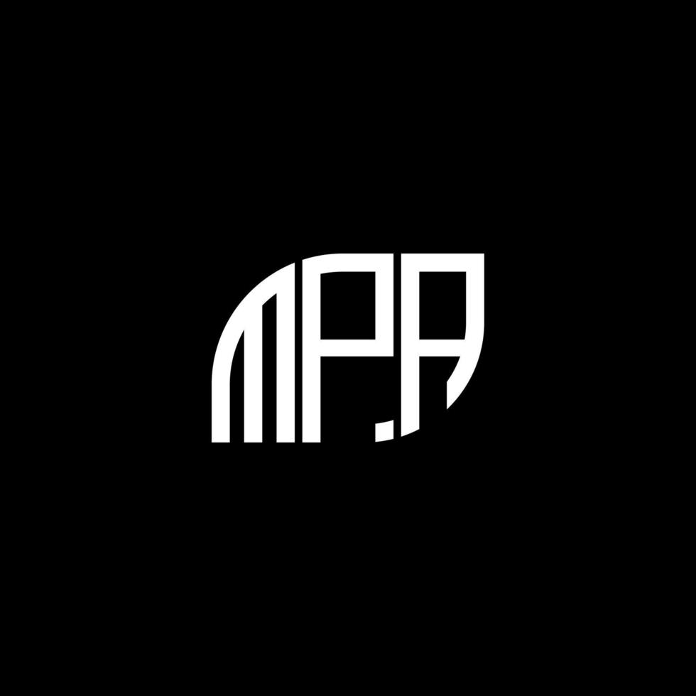 création de logo de lettre mpa sur fond noir. concept de logo de lettre initiales créatives mpa. conception de lettre mpa. vecteur