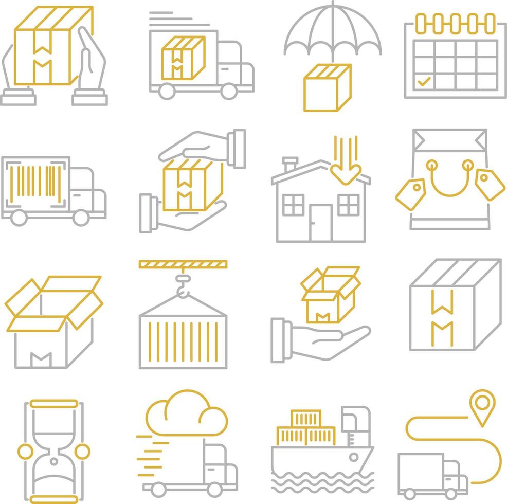 ensemble d'icônes vectorielles liées à la livraison. vecteur