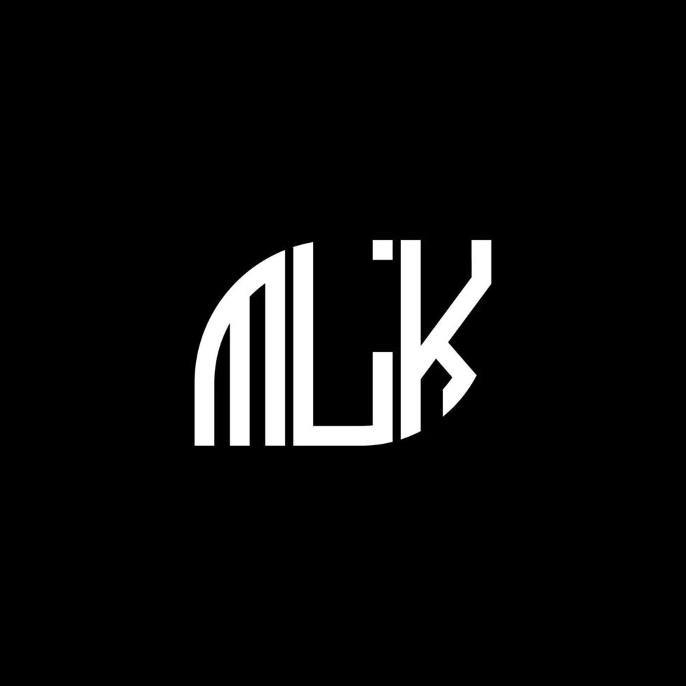 création de logo de lettre mlk sur fond noir. concept de logo de lettre initiales créatives mlk. conception de lettre mlk. vecteur