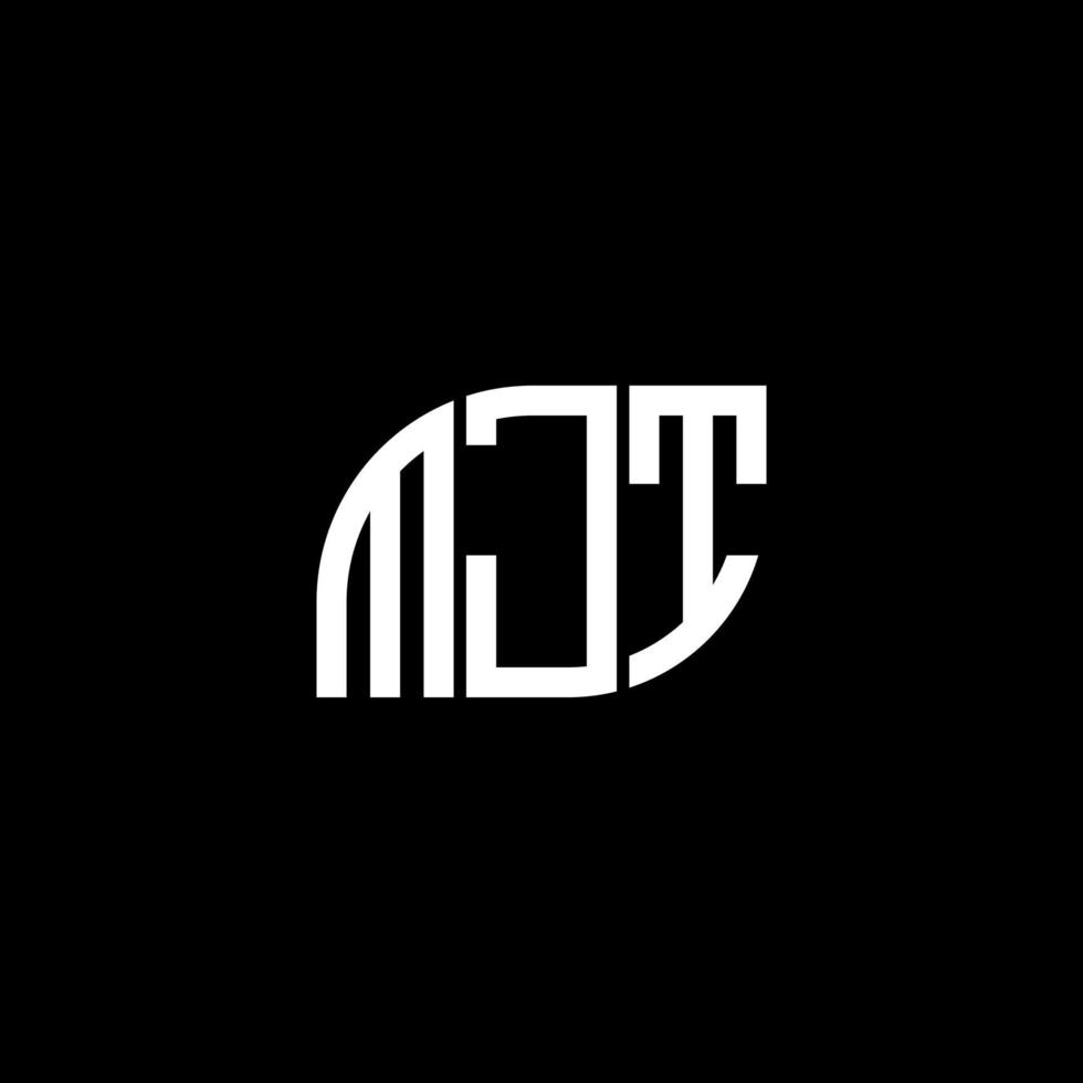 création de logo de lettre mjt sur fond noir. concept de logo lettre initiales créatives mjt. conception de lettre mjt. vecteur