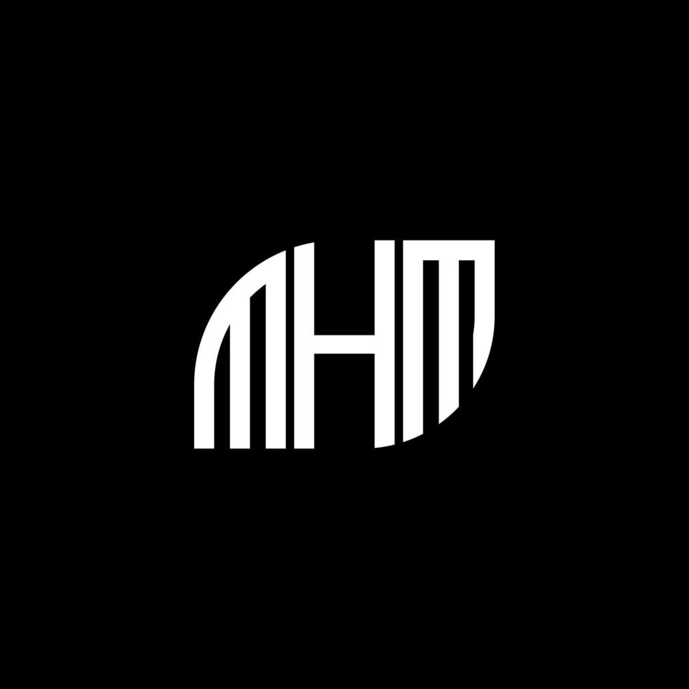 création de logo de lettre mhm sur fond noir. concept de logo de lettre initiales créatives mhm. conception de lettre mhm. vecteur