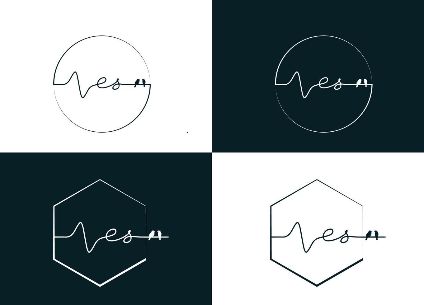 modèle de conception de logo minimaliste lettre ns vecteur