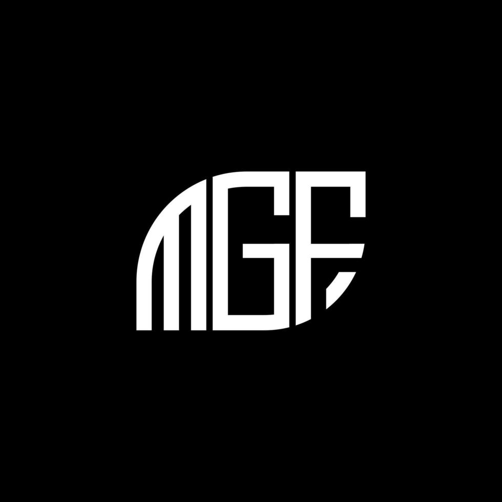 création de logo de lettre mgf sur fond noir. concept de logo de lettre initiales créatives mgf. conception de lettre mgf. vecteur