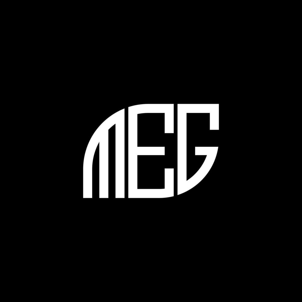 conception de lettre meg. création de logo de lettre meg sur fond noir. concept de logo lettre initiales créatives meg. conception de lettre meg. vecteur