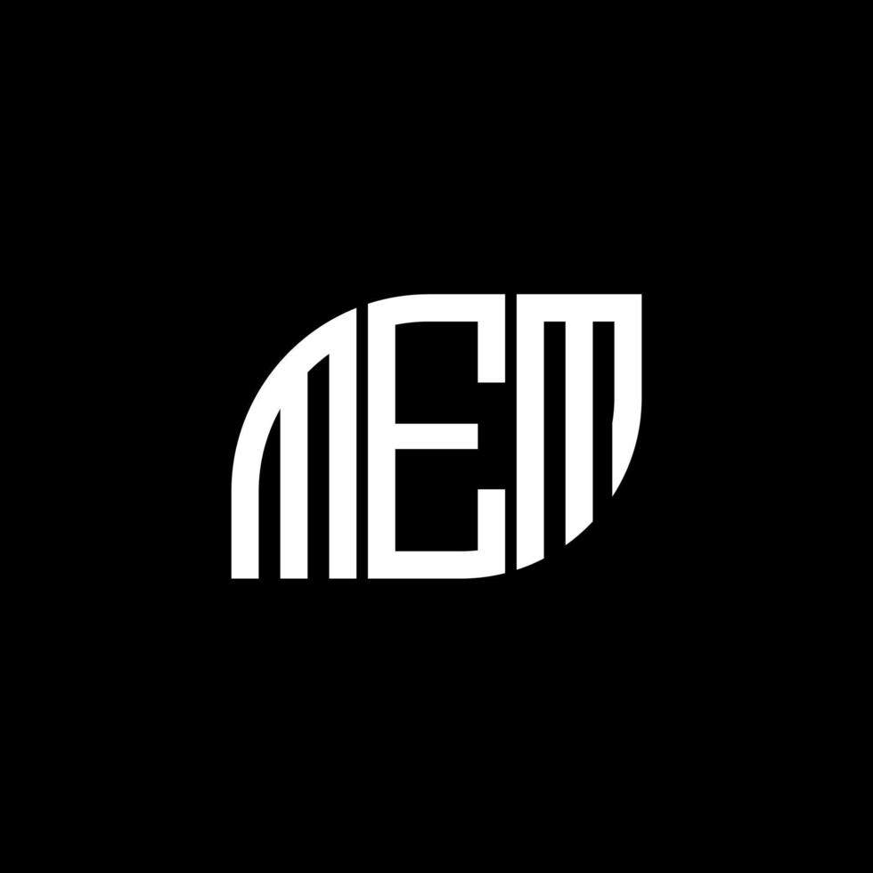 création de logo de lettre mem sur fond noir. concept de logo de lettre initiales créatives mem. conception de lettre mem. vecteur