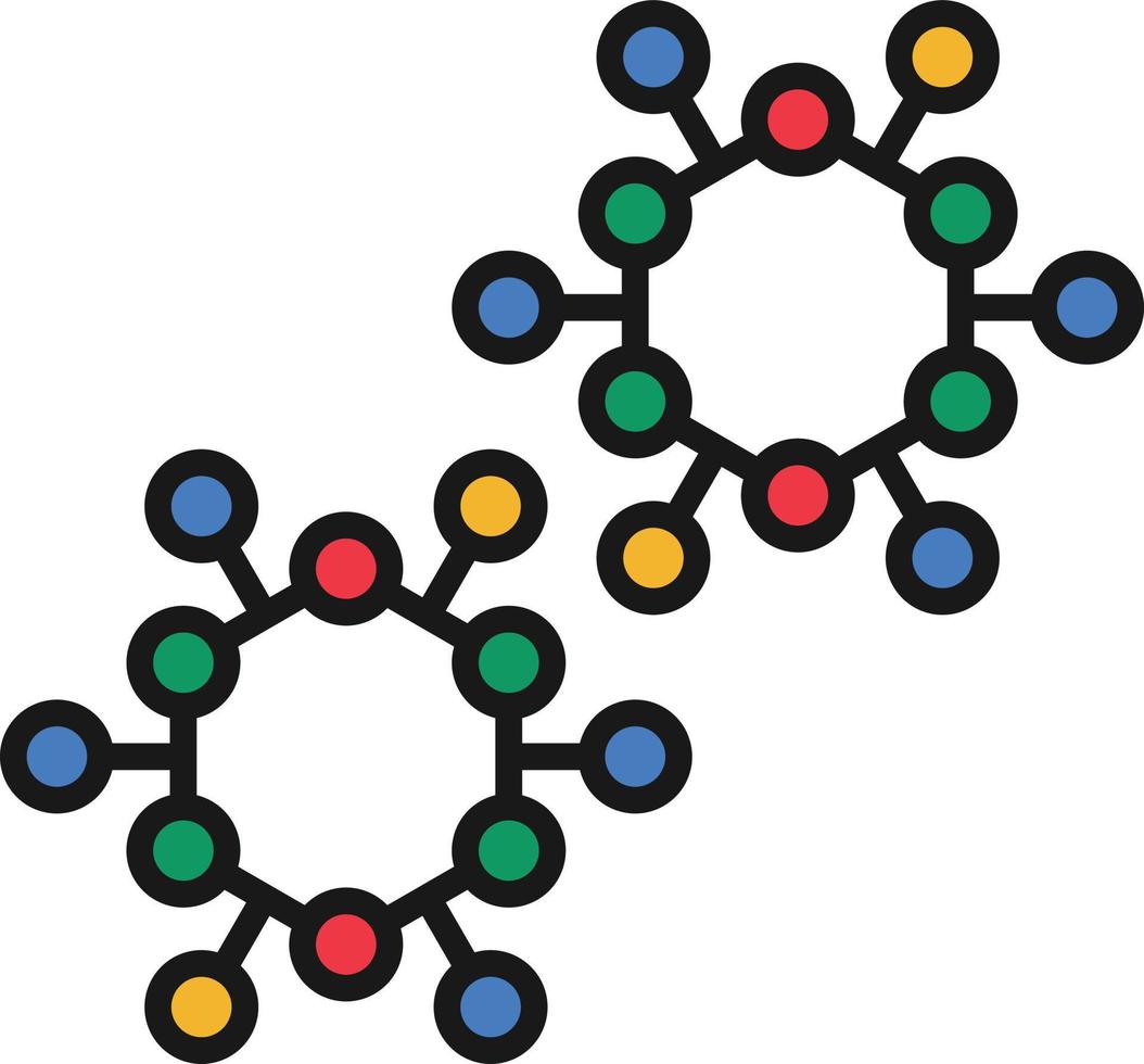 ligne de structure de la molécule remplie vecteur