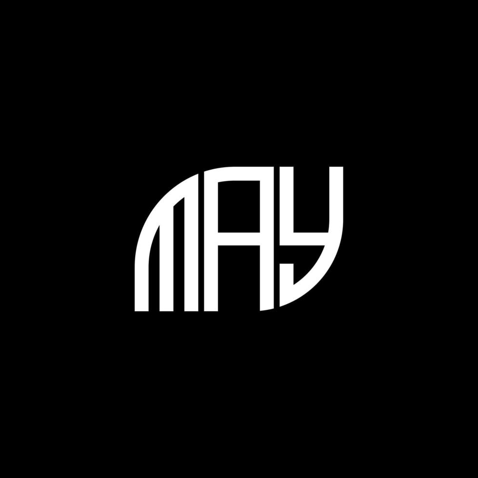 mai création de logo de lettre sur fond noir. mai concept de logo de lettre initiales créatives. mai conception de la lettre. vecteur