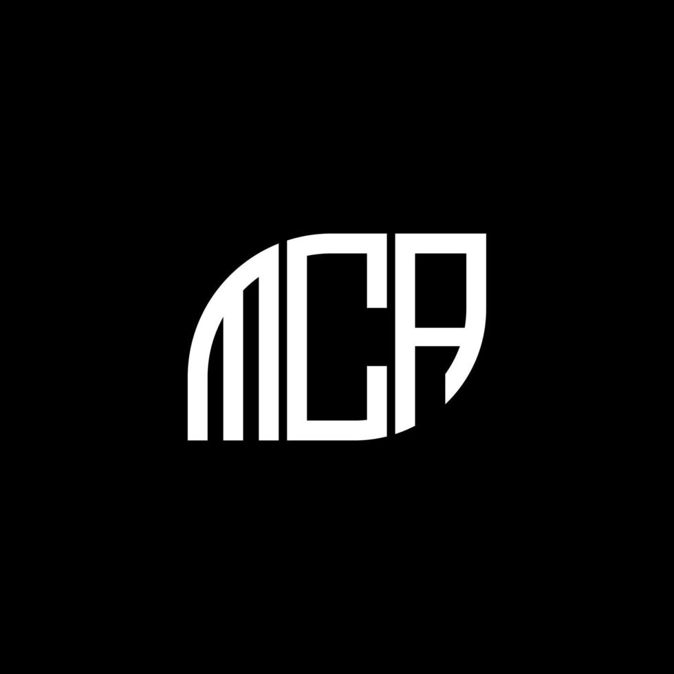 création de logo de lettre mca sur fond noir. concept de logo de lettre initiales créatives mca. conception de lettre mca. vecteur