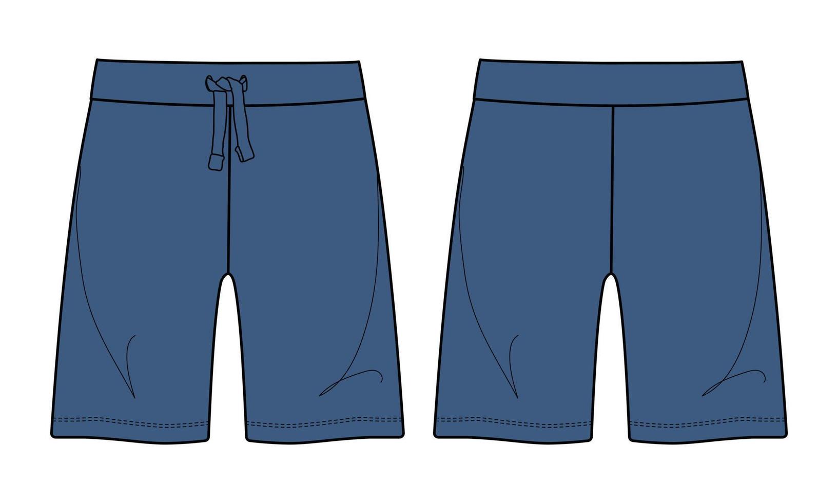 short pantalon mode technique croquis plat modèle d'illustration vectorielle vecteur