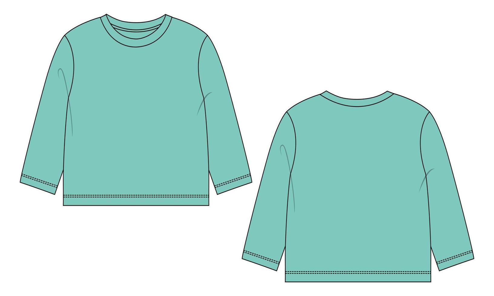 t-shirt à manches longues tops modèle d'illustration vectorielle pour les enfants vecteur