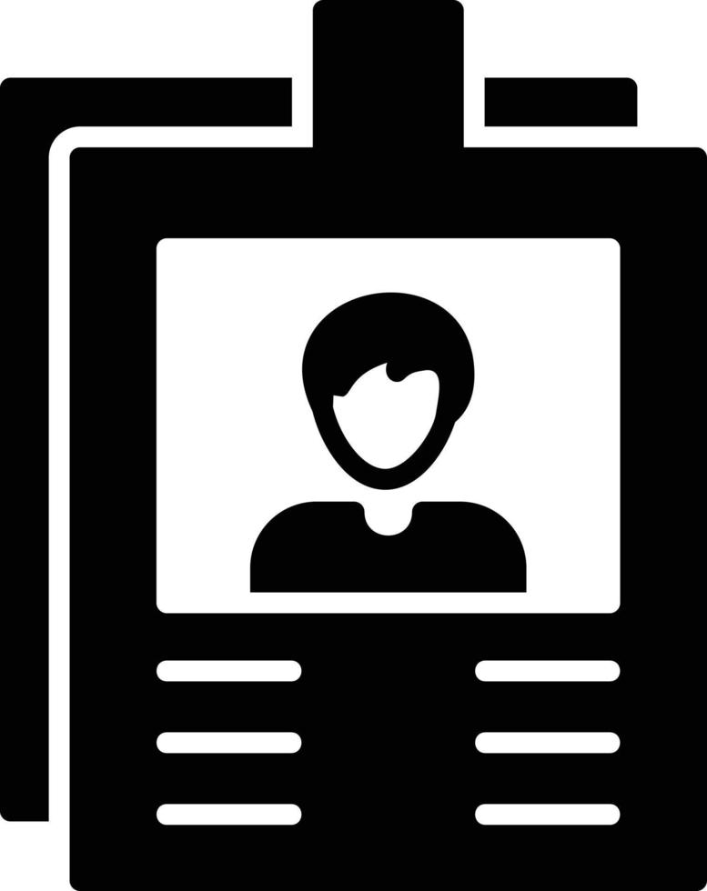 icône de glyphe de carte de personnel vecteur