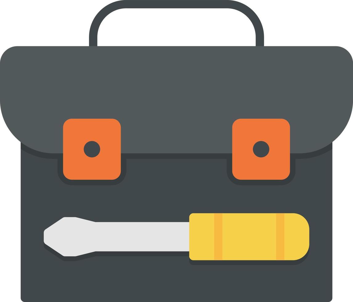 icône plate de boîte à outils vecteur