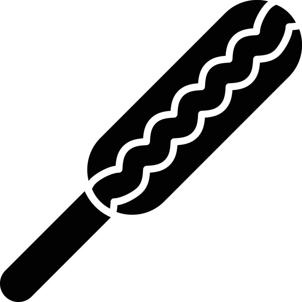 icône de glyphe de corndog vecteur