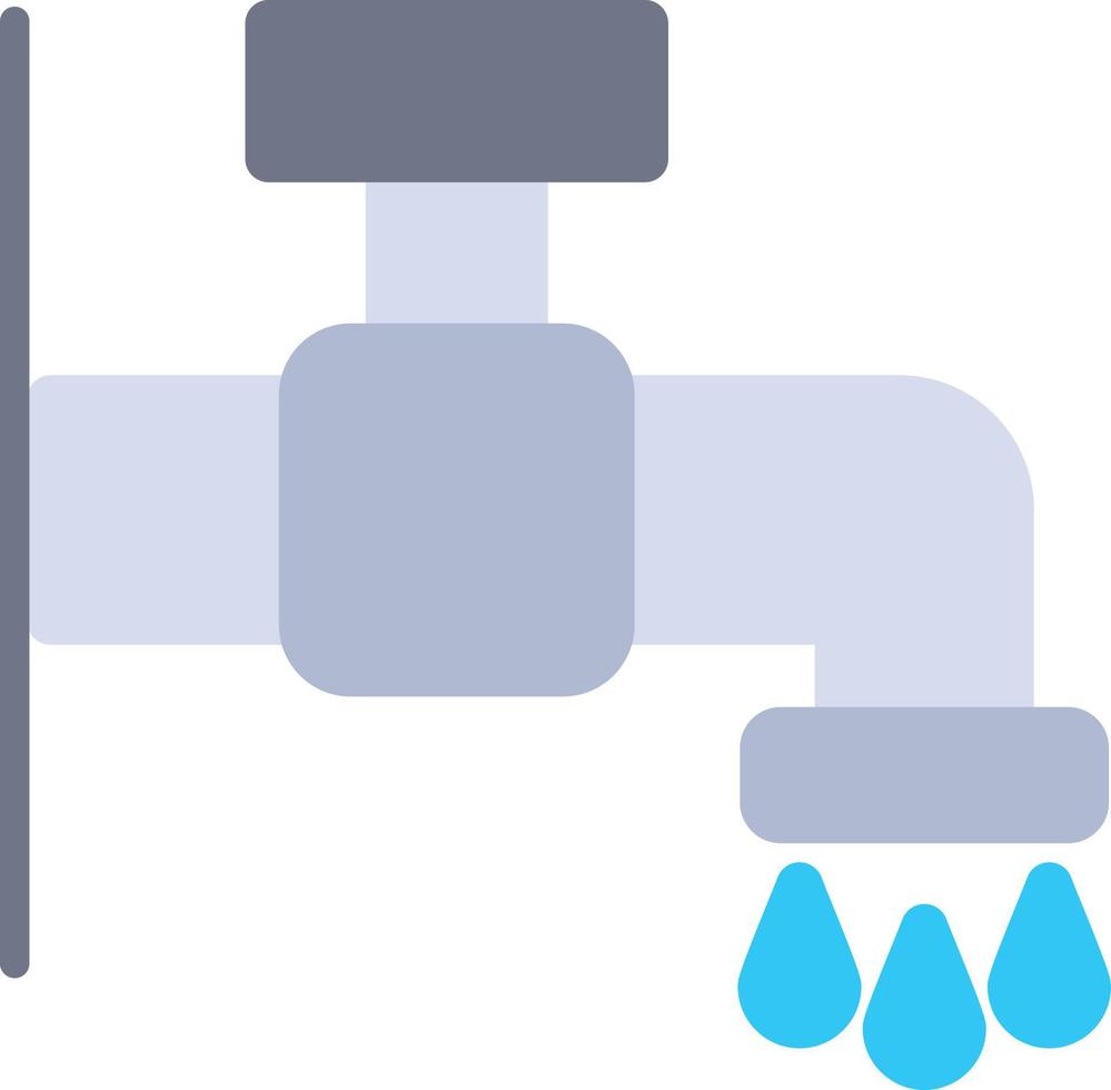 icône plate du robinet d'eau vecteur