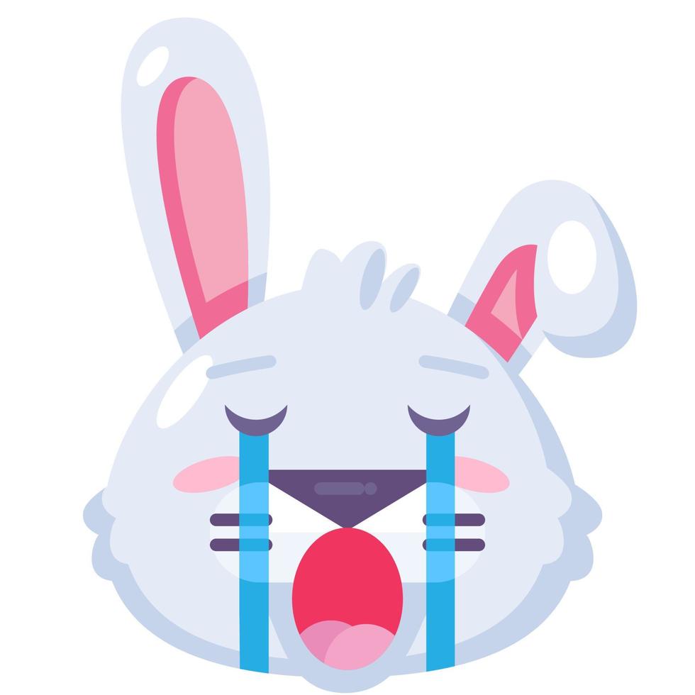 lapin qui pleure expression vecteur emoji drôle mignon